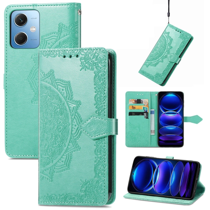 Estuche para teléfono de cuero en relieve Mandala Flower, For Xiaomi 13, For Xiaomi Redmi Note 12 5G, For Xiaomi Redmi Note 12 Pro 5G, For Xiaomi Redmi Note 12 Pro+ China, For Xiaomi 13 Pro, For Xiaomi Redmi Note 12 Discovery                           ...