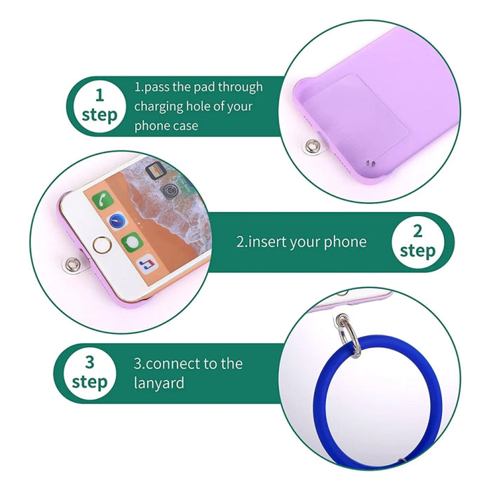 JUNSUNMAY, pulsera de silicona, correa de cordón para teléfono móvil, cuerda de muñeca antipérdida, Universal para funda de teléfono