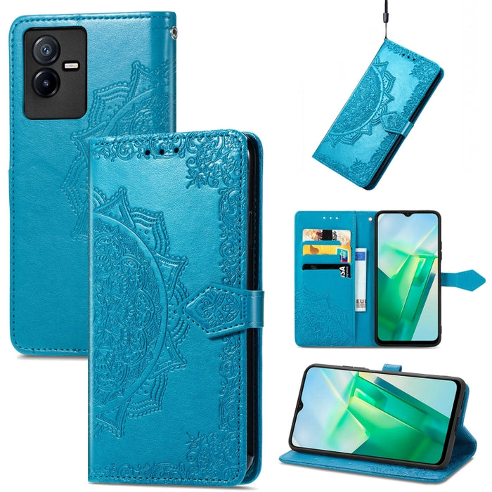 Estuche para teléfono de cuero en relieve Mandala Flower, For Xiaomi Poco X3 Pro, For Xiaomi Poco X4 GT, For Xiaomi Redmi Note 10S, For Asus Zenfone 9, For vivo T2X 5G, For vivo V23 5G, For vivo X80 Lite, For vivo X80 Pro