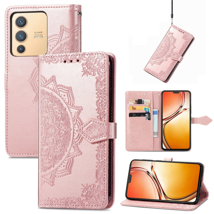 Estuche para teléfono de cuero en relieve Mandala Flower, For Xiaomi Poco X3 Pro, For Xiaomi Poco X4 GT, For Xiaomi Redmi Note 10S, For Asus Zenfone 9, For vivo T2X 5G, For vivo V23 5G, For vivo X80 Lite, For vivo X80 Pro