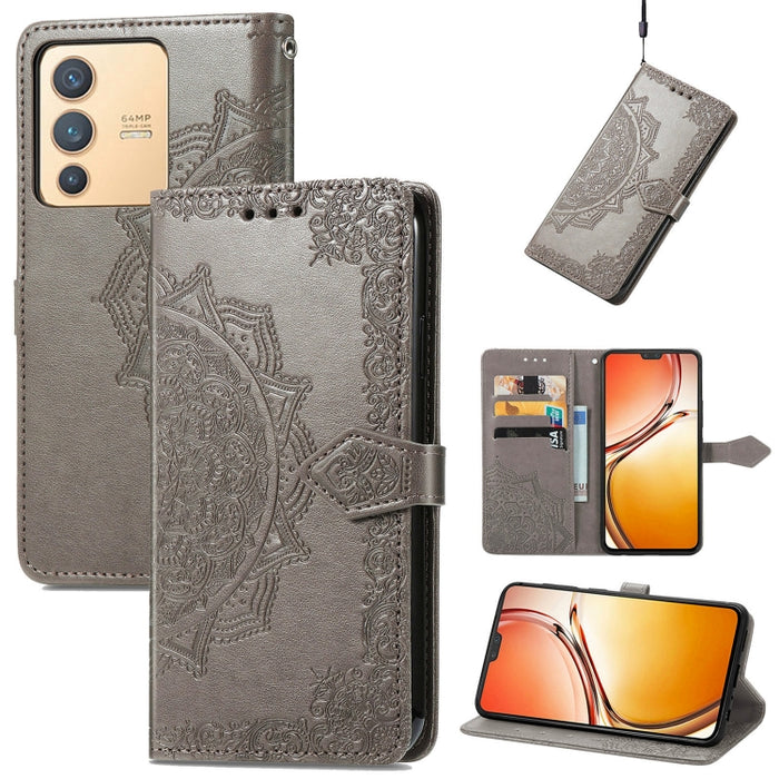 Estuche para teléfono de cuero en relieve Mandala Flower, For Xiaomi Poco X3 Pro, For Xiaomi Poco X4 GT, For Xiaomi Redmi Note 10S, For Asus Zenfone 9, For vivo T2X 5G, For vivo V23 5G, For vivo X80 Lite, For vivo X80 Pro