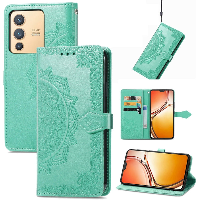Estuche para teléfono de cuero en relieve Mandala Flower, For Xiaomi Poco X3 Pro, For Xiaomi Poco X4 GT, For Xiaomi Redmi Note 10S, For Asus Zenfone 9, For vivo T2X 5G, For vivo V23 5G, For vivo X80 Lite, For vivo X80 Pro