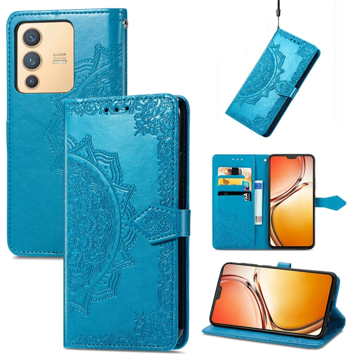 Estuche para teléfono de cuero en relieve Mandala Flower, For Xiaomi Poco X3 Pro, For Xiaomi Poco X4 GT, For Xiaomi Redmi Note 10S, For Asus Zenfone 9, For vivo T2X 5G, For vivo V23 5G, For vivo X80 Lite, For vivo X80 Pro