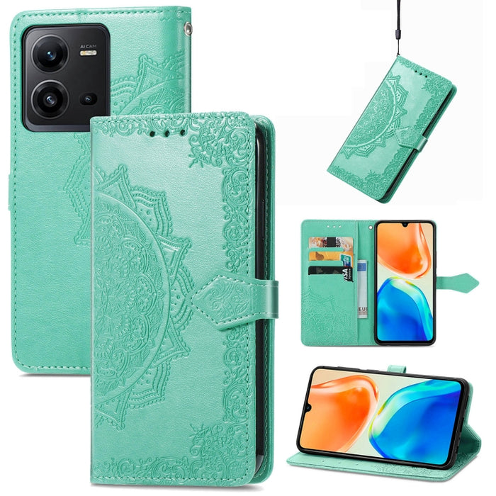 Estuche para teléfono de cuero en relieve Mandala Flower, For Xiaomi Poco X3 Pro, For Xiaomi Poco X4 GT, For Xiaomi Redmi Note 10S, For Asus Zenfone 9, For vivo T2X 5G, For vivo V23 5G, For vivo X80 Lite, For vivo X80 Pro