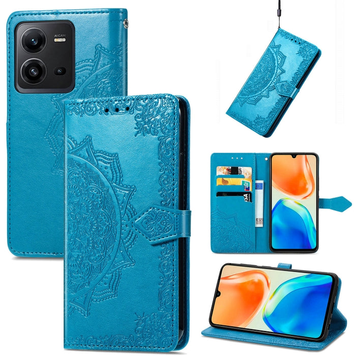 Estuche para teléfono de cuero en relieve Mandala Flower, For Xiaomi Poco X3 Pro, For Xiaomi Poco X4 GT, For Xiaomi Redmi Note 10S, For Asus Zenfone 9, For vivo T2X 5G, For vivo V23 5G, For vivo X80 Lite, For vivo X80 Pro