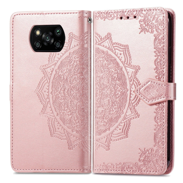 Estuche para teléfono de cuero en relieve Mandala Flower, For Xiaomi Poco X3 Pro, For Xiaomi Poco X4 GT, For Xiaomi Redmi Note 10S, For Asus Zenfone 9, For vivo T2X 5G, For vivo V23 5G, For vivo X80 Lite, For vivo X80 Pro
