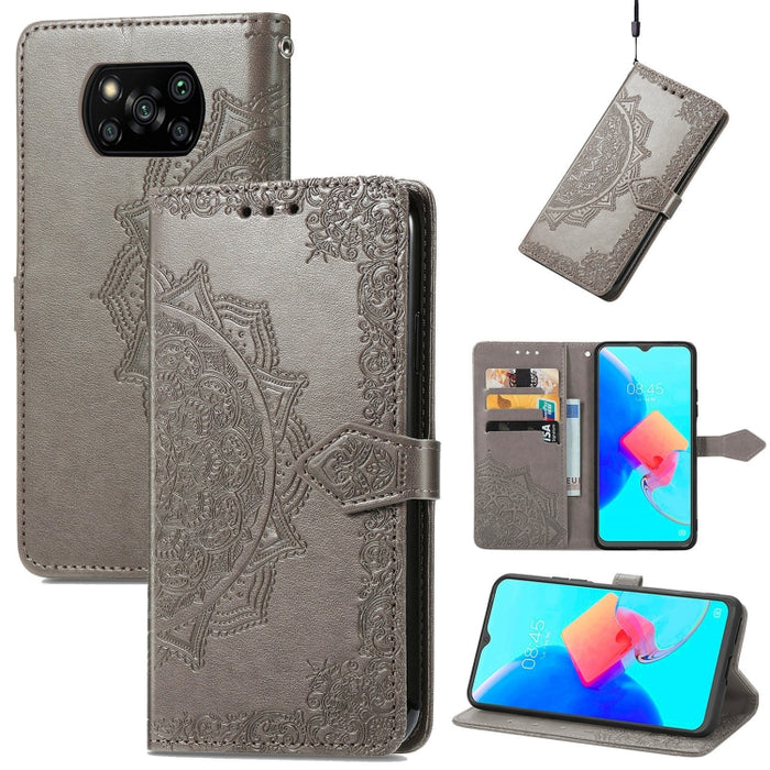 Estuche para teléfono de cuero en relieve Mandala Flower, For Xiaomi Poco X3 Pro, For Xiaomi Poco X4 GT, For Xiaomi Redmi Note 10S, For Asus Zenfone 9, For vivo T2X 5G, For vivo V23 5G, For vivo X80 Lite, For vivo X80 Pro