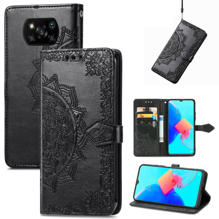Estuche para teléfono de cuero en relieve Mandala Flower, For Xiaomi Poco X3 Pro, For Xiaomi Poco X4 GT, For Xiaomi Redmi Note 10S, For Asus Zenfone 9, For vivo T2X 5G, For vivo V23 5G, For vivo X80 Lite, For vivo X80 Pro
