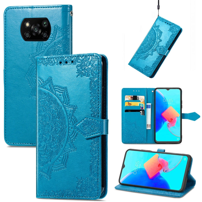 Estuche para teléfono de cuero en relieve Mandala Flower, For Xiaomi Poco X3 Pro, For Xiaomi Poco X4 GT, For Xiaomi Redmi Note 10S, For Asus Zenfone 9, For vivo T2X 5G, For vivo V23 5G, For vivo X80 Lite, For vivo X80 Pro