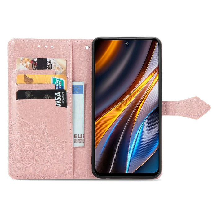 Estuche para teléfono de cuero en relieve Mandala Flower, For Xiaomi Poco X3 Pro, For Xiaomi Poco X4 GT, For Xiaomi Redmi Note 10S, For Asus Zenfone 9, For vivo T2X 5G, For vivo V23 5G, For vivo X80 Lite, For vivo X80 Pro