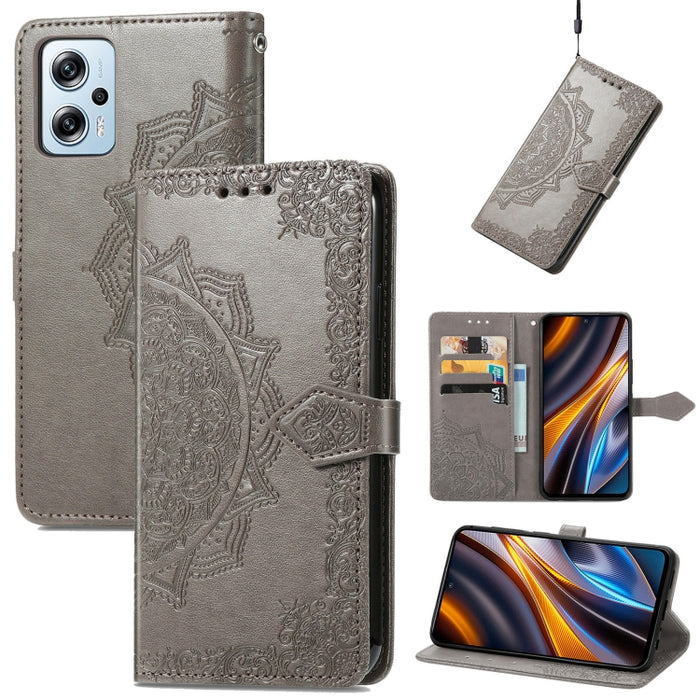 Estuche para teléfono de cuero en relieve Mandala Flower, For Xiaomi Poco X3 Pro, For Xiaomi Poco X4 GT, For Xiaomi Redmi Note 10S, For Asus Zenfone 9, For vivo T2X 5G, For vivo V23 5G, For vivo X80 Lite, For vivo X80 Pro