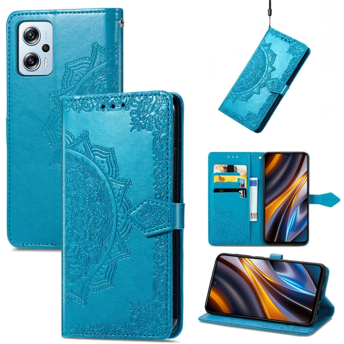 Estuche para teléfono de cuero en relieve Mandala Flower, For Xiaomi Poco X3 Pro, For Xiaomi Poco X4 GT, For Xiaomi Redmi Note 10S, For Asus Zenfone 9, For vivo T2X 5G, For vivo V23 5G, For vivo X80 Lite, For vivo X80 Pro