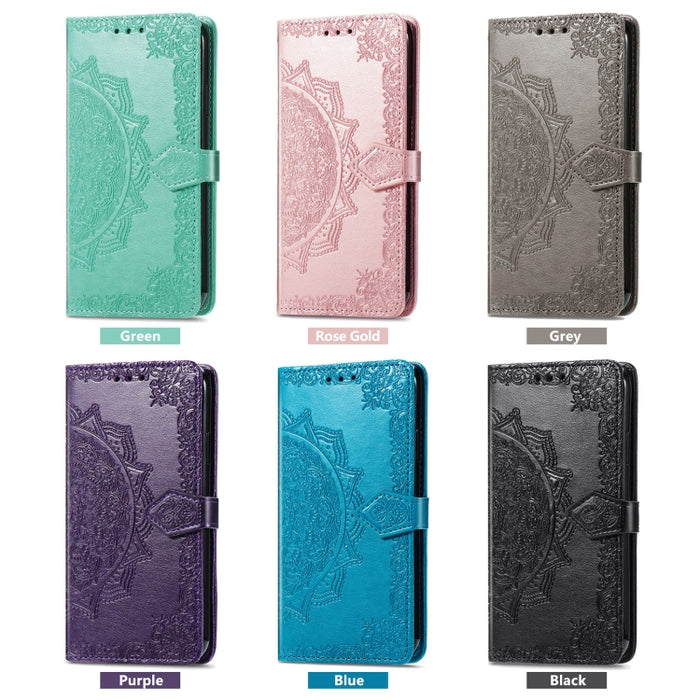 Estuche para teléfono de cuero en relieve Mandala Flower, For Xiaomi Poco X3 Pro, For Xiaomi Poco X4 GT, For Xiaomi Redmi Note 10S, For Asus Zenfone 9, For vivo T2X 5G, For vivo V23 5G, For vivo X80 Lite, For vivo X80 Pro