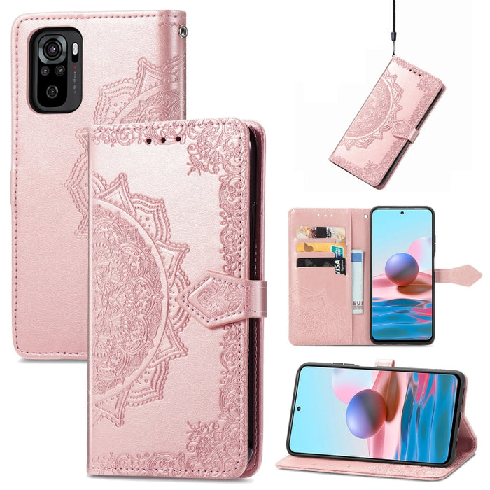 Estuche para teléfono de cuero en relieve Mandala Flower, For Xiaomi Poco X3 Pro, For Xiaomi Poco X4 GT, For Xiaomi Redmi Note 10S, For Asus Zenfone 9, For vivo T2X 5G, For vivo V23 5G, For vivo X80 Lite, For vivo X80 Pro