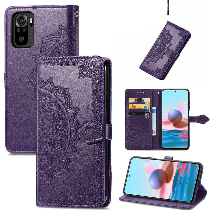 Estuche para teléfono de cuero en relieve Mandala Flower, For Xiaomi Poco X3 Pro, For Xiaomi Poco X4 GT, For Xiaomi Redmi Note 10S, For Asus Zenfone 9, For vivo T2X 5G, For vivo V23 5G, For vivo X80 Lite, For vivo X80 Pro