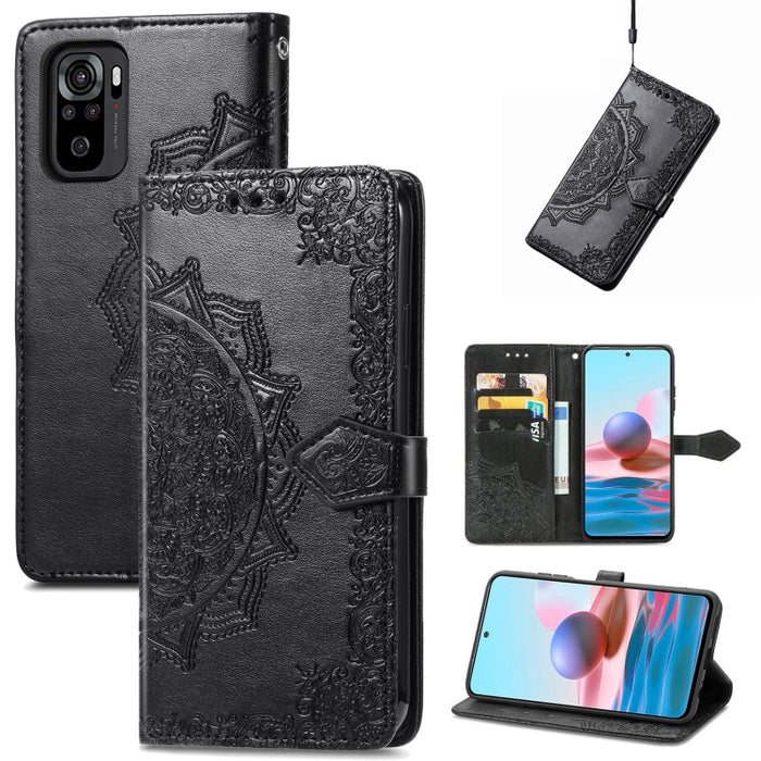 Estuche para teléfono de cuero en relieve Mandala Flower, For Xiaomi Poco X3 Pro, For Xiaomi Poco X4 GT, For Xiaomi Redmi Note 10S, For Asus Zenfone 9, For vivo T2X 5G, For vivo V23 5G, For vivo X80 Lite, For vivo X80 Pro