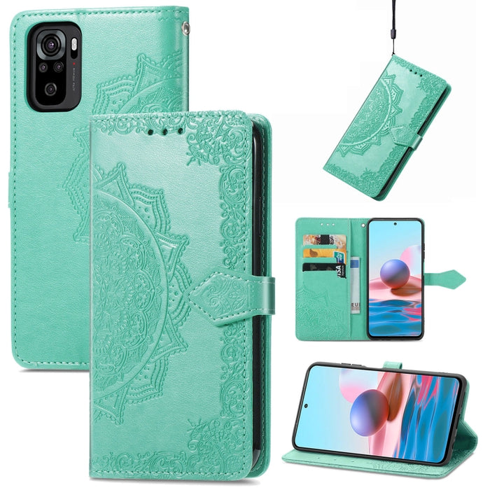 Estuche para teléfono de cuero en relieve Mandala Flower, For Xiaomi Poco X3 Pro, For Xiaomi Poco X4 GT, For Xiaomi Redmi Note 10S, For Asus Zenfone 9, For vivo T2X 5G, For vivo V23 5G, For vivo X80 Lite, For vivo X80 Pro