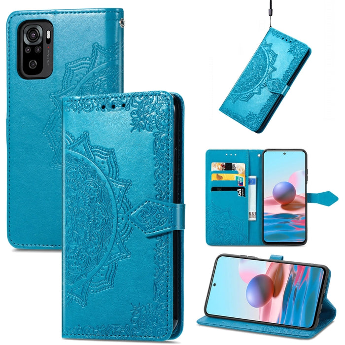 Estuche para teléfono de cuero en relieve Mandala Flower, For Xiaomi Poco X3 Pro, For Xiaomi Poco X4 GT, For Xiaomi Redmi Note 10S, For Asus Zenfone 9, For vivo T2X 5G, For vivo V23 5G, For vivo X80 Lite, For vivo X80 Pro