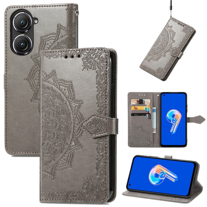 Estuche para teléfono de cuero en relieve Mandala Flower, For Xiaomi Poco X3 Pro, For Xiaomi Poco X4 GT, For Xiaomi Redmi Note 10S, For Asus Zenfone 9, For vivo T2X 5G, For vivo V23 5G, For vivo X80 Lite, For vivo X80 Pro