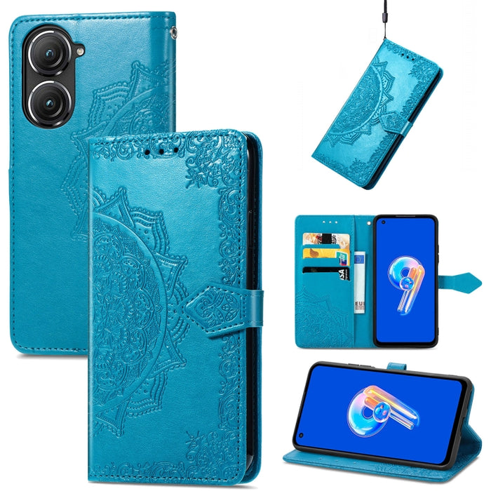 Estuche para teléfono de cuero en relieve Mandala Flower, For Xiaomi Poco X3 Pro, For Xiaomi Poco X4 GT, For Xiaomi Redmi Note 10S, For Asus Zenfone 9, For vivo T2X 5G, For vivo V23 5G, For vivo X80 Lite, For vivo X80 Pro