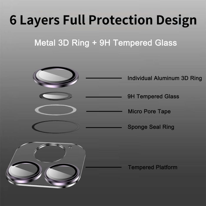 Para iPhone 14 Pro / 14 Pro Max ENKAY Hat-Prince 9H Lente de cámara trasera Película de aleación de aluminio de vidrio templado