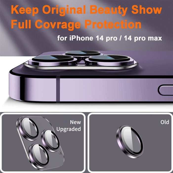 Para iPhone 14 Pro / 14 Pro Max ENKAY Hat-Prince 9H Lente de cámara trasera Película de aleación de aluminio de vidrio templado