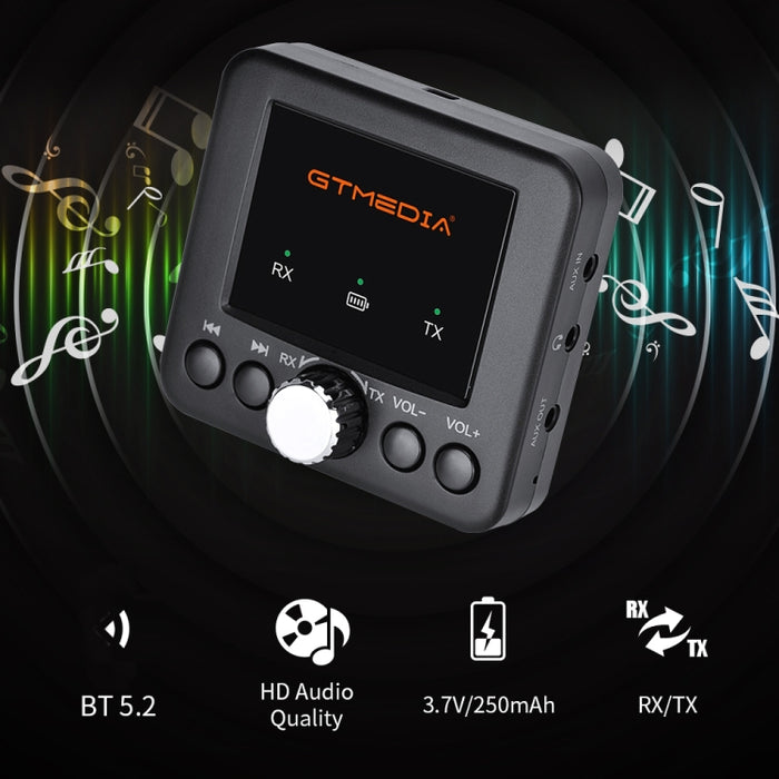 GTMEDIA RT05 Bluetooth 5.0 Receptor y Transmisor de Audio Adaptador 2 en 1