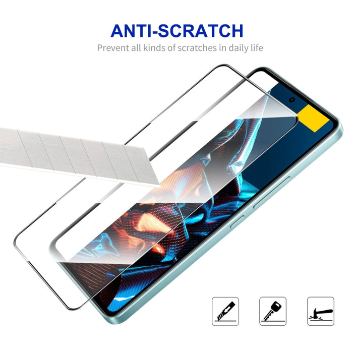 Para Xiaomi Poco X5 Pro ENKAY Hat-Prince Pegamento completo 0.26mm 9H 2.5D Vidrio templado Película completa, For Xiaomi Poco X5 Pro(1pc), For Xiaomi Poco X5 Pro(2pcs), For Xiaomi Poco X5 Pro(5pcs), For Xiaomi Poco X5 Pro(10pcs)