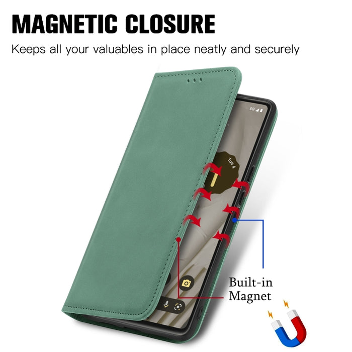 Estuche para teléfono de cuero con tapa magnética con sensación de piel retro, For Google Pixel 7A, For Infinix Smart 6 Plus, For Tecno Spark 9 Pro, For Xiaomi Mi 11 Ultra