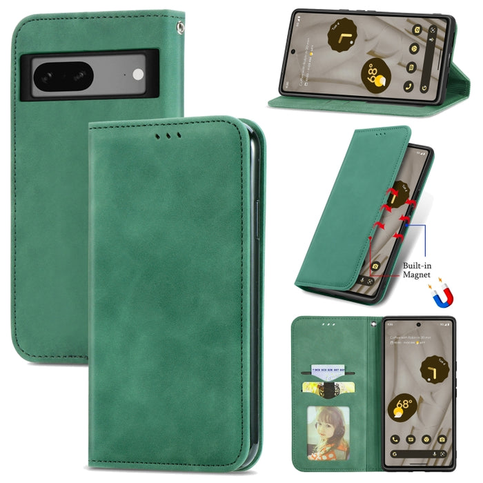 Estuche para teléfono de cuero con tapa magnética con sensación de piel retro, For Google Pixel 7A, For Infinix Smart 6 Plus, For Tecno Spark 9 Pro, For Xiaomi Mi 11 Ultra