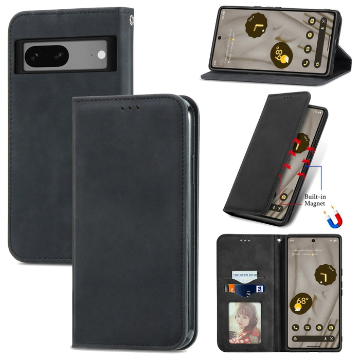Estuche para teléfono de cuero con tapa magnética con sensación de piel retro, For Google Pixel 7A, For Infinix Smart 6 Plus, For Tecno Spark 9 Pro, For Xiaomi Mi 11 Ultra