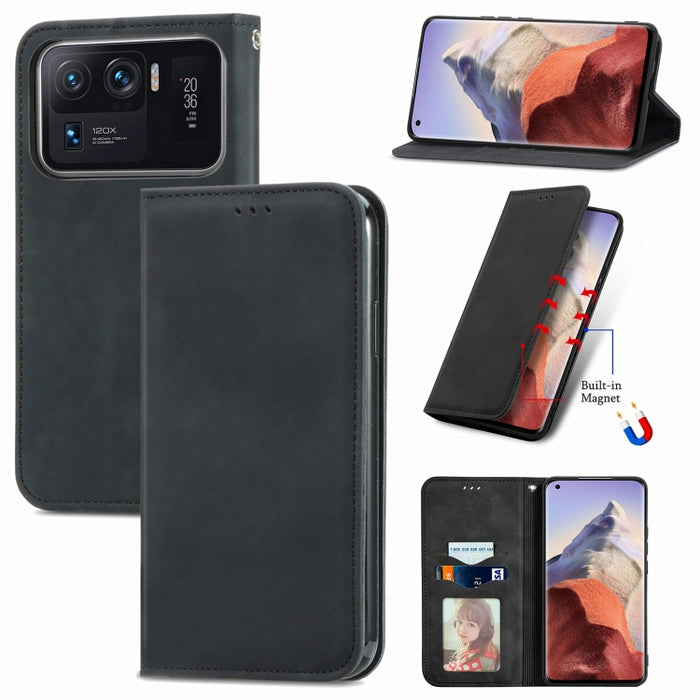 Estuche para teléfono de cuero con tapa magnética con sensación de piel retro, For Google Pixel 7A, For Infinix Smart 6 Plus, For Tecno Spark 9 Pro, For Xiaomi Mi 11 Ultra