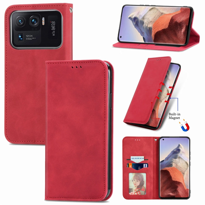 Estuche para teléfono de cuero con tapa magnética con sensación de piel retro, For Google Pixel 7A, For Infinix Smart 6 Plus, For Tecno Spark 9 Pro, For Xiaomi Mi 11 Ultra