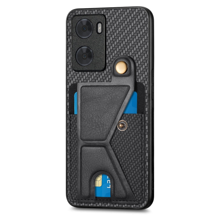 Caja del teléfono del titular de la tarjeta del tirón de la cartera de la fibra de carbono, For OPPO A57 4G, For Huawei nova Y90, For OPPO Reno9, For OPPO Reno9 Pro+, For Xiaomi Poco M5 4G, For Realme C30, For Xiaomi 13 Pro, For Xiaomi 13              ...