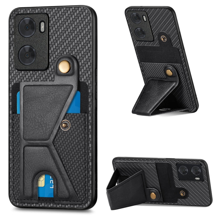 Caja del teléfono del titular de la tarjeta del tirón de la cartera de la fibra de carbono, For OPPO A57 4G, For Huawei nova Y90, For OPPO Reno9, For OPPO Reno9 Pro+, For Xiaomi Poco M5 4G, For Realme C30, For Xiaomi 13 Pro, For Xiaomi 13              ...