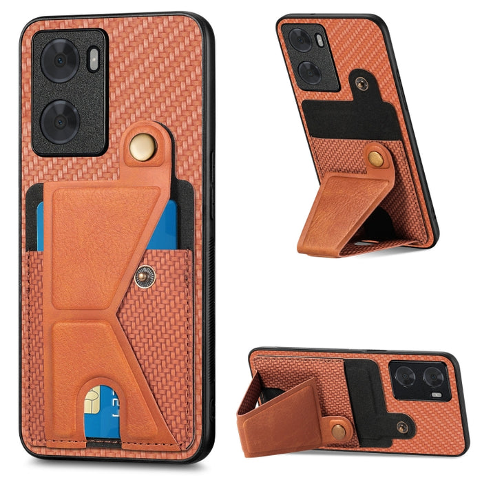 Caja del teléfono del titular de la tarjeta del tirón de la cartera de la fibra de carbono, For OPPO A57 4G, For Huawei nova Y90, For OPPO Reno9, For OPPO Reno9 Pro+, For Xiaomi Poco M5 4G, For Realme C30, For Xiaomi 13 Pro, For Xiaomi 13              ...