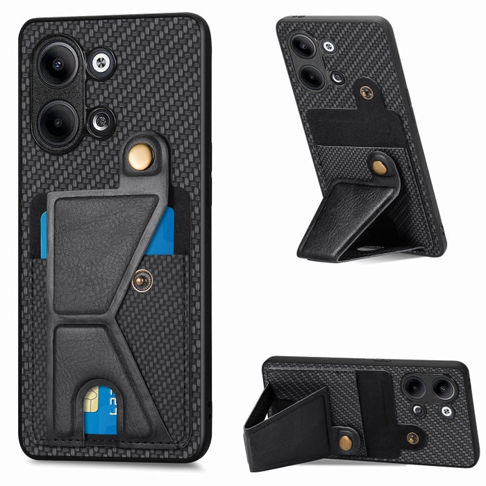 Caja del teléfono del titular de la tarjeta del tirón de la cartera de la fibra de carbono, For OPPO A57 4G, For Huawei nova Y90, For OPPO Reno9, For OPPO Reno9 Pro+, For Xiaomi Poco M5 4G, For Realme C30, For Xiaomi 13 Pro, For Xiaomi 13              ...