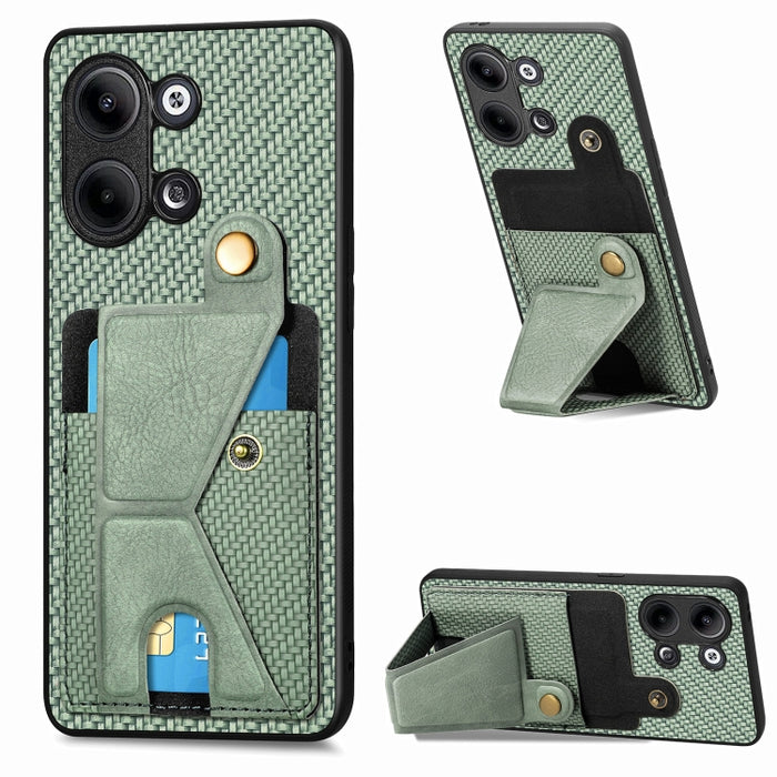 Caja del teléfono del titular de la tarjeta del tirón de la cartera de la fibra de carbono, For OPPO A57 4G, For Huawei nova Y90, For OPPO Reno9, For OPPO Reno9 Pro+, For Xiaomi Poco M5 4G, For Realme C30, For Xiaomi 13 Pro, For Xiaomi 13              ...