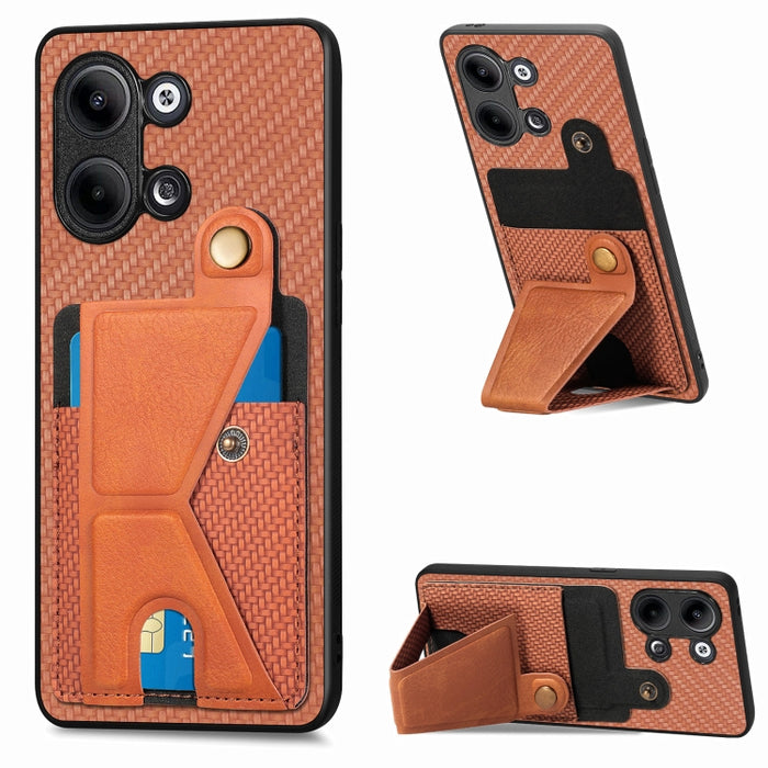 Caja del teléfono del titular de la tarjeta del tirón de la cartera de la fibra de carbono, For OPPO A57 4G, For Huawei nova Y90, For OPPO Reno9, For OPPO Reno9 Pro+, For Xiaomi Poco M5 4G, For Realme C30, For Xiaomi 13 Pro, For Xiaomi 13              ...