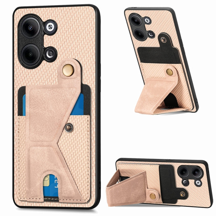 Caja del teléfono del titular de la tarjeta del tirón de la cartera de la fibra de carbono, For OPPO A57 4G, For Huawei nova Y90, For OPPO Reno9, For OPPO Reno9 Pro+, For Xiaomi Poco M5 4G, For Realme C30, For Xiaomi 13 Pro, For Xiaomi 13              ...