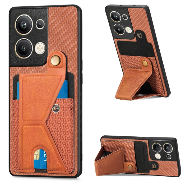Caja del teléfono del titular de la tarjeta del tirón de la cartera de la fibra de carbono, For OPPO A57 4G, For Huawei nova Y90, For OPPO Reno9, For OPPO Reno9 Pro+, For Xiaomi Poco M5 4G, For Realme C30, For Xiaomi 13 Pro, For Xiaomi 13              ...