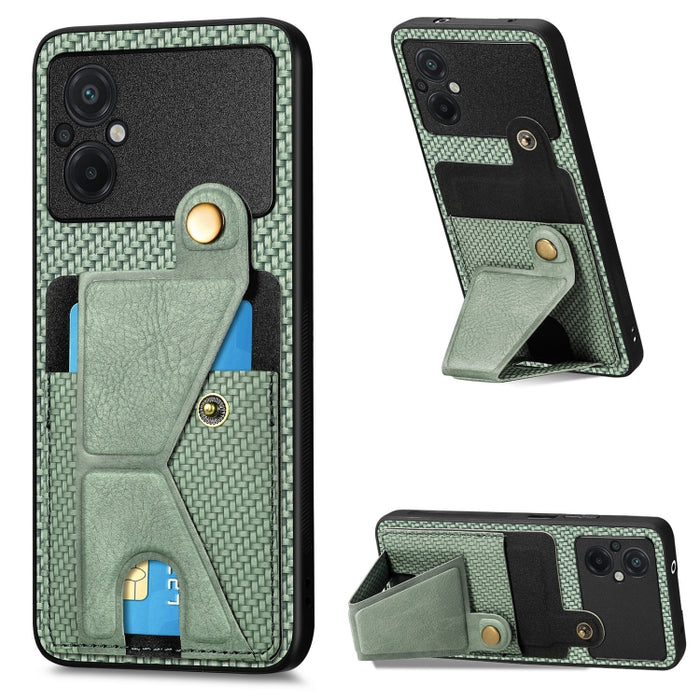 Caja del teléfono del titular de la tarjeta del tirón de la cartera de la fibra de carbono, For OPPO A57 4G, For Huawei nova Y90, For OPPO Reno9, For OPPO Reno9 Pro+, For Xiaomi Poco M5 4G, For Realme C30, For Xiaomi 13 Pro, For Xiaomi 13              ...