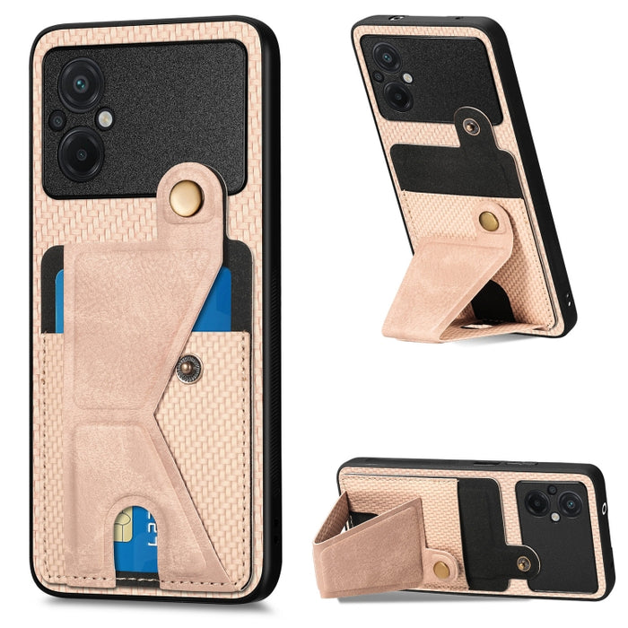 Caja del teléfono del titular de la tarjeta del tirón de la cartera de la fibra de carbono, For OPPO A57 4G, For Huawei nova Y90, For OPPO Reno9, For OPPO Reno9 Pro+, For Xiaomi Poco M5 4G, For Realme C30, For Xiaomi 13 Pro, For Xiaomi 13              ...
