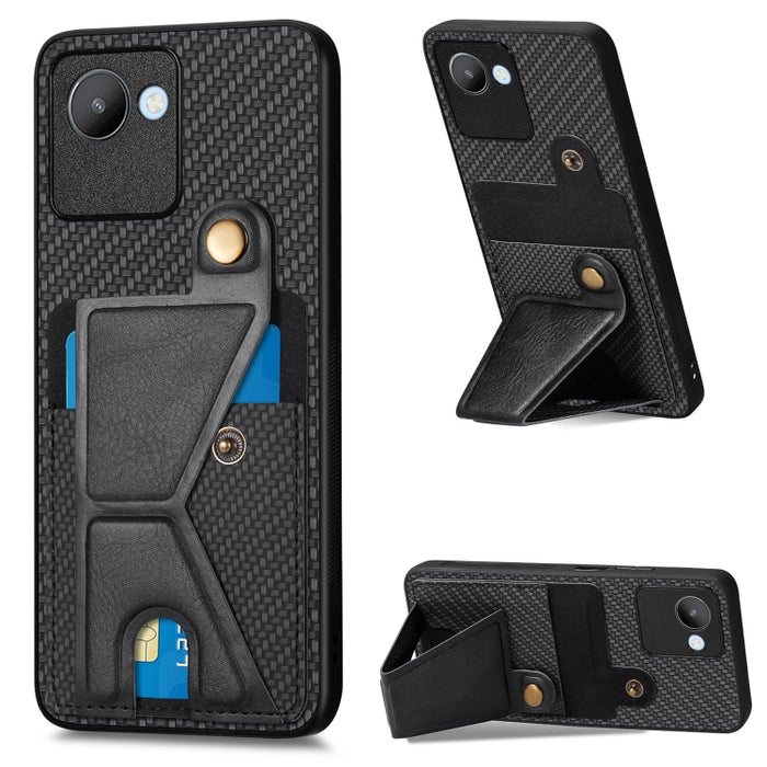 Caja del teléfono del titular de la tarjeta del tirón de la cartera de la fibra de carbono, For OPPO A57 4G, For Huawei nova Y90, For OPPO Reno9, For OPPO Reno9 Pro+, For Xiaomi Poco M5 4G, For Realme C30, For Xiaomi 13 Pro, For Xiaomi 13              ...