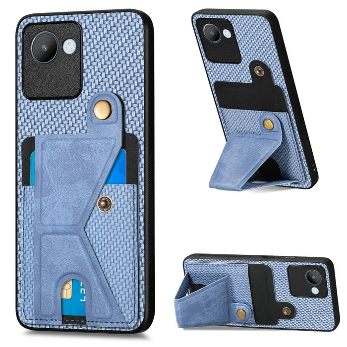 Caja del teléfono del titular de la tarjeta del tirón de la cartera de la fibra de carbono, For OPPO A57 4G, For Huawei nova Y90, For OPPO Reno9, For OPPO Reno9 Pro+, For Xiaomi Poco M5 4G, For Realme C30, For Xiaomi 13 Pro, For Xiaomi 13              ...