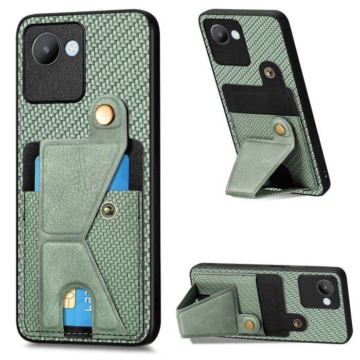 Caja del teléfono del titular de la tarjeta del tirón de la cartera de la fibra de carbono, For OPPO A57 4G, For Huawei nova Y90, For OPPO Reno9, For OPPO Reno9 Pro+, For Xiaomi Poco M5 4G, For Realme C30, For Xiaomi 13 Pro, For Xiaomi 13              ...