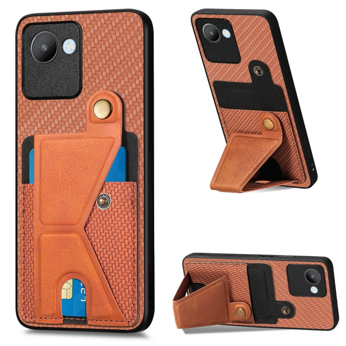 Caja del teléfono del titular de la tarjeta del tirón de la cartera de la fibra de carbono, For OPPO A57 4G, For Huawei nova Y90, For OPPO Reno9, For OPPO Reno9 Pro+, For Xiaomi Poco M5 4G, For Realme C30, For Xiaomi 13 Pro, For Xiaomi 13              ...