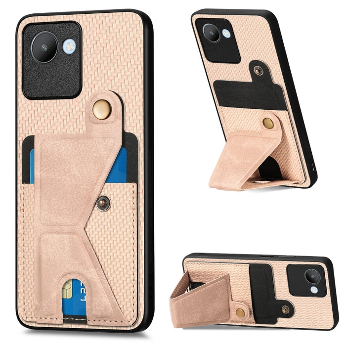 Caja del teléfono del titular de la tarjeta del tirón de la cartera de la fibra de carbono, For OPPO A57 4G, For Huawei nova Y90, For OPPO Reno9, For OPPO Reno9 Pro+, For Xiaomi Poco M5 4G, For Realme C30, For Xiaomi 13 Pro, For Xiaomi 13              ...