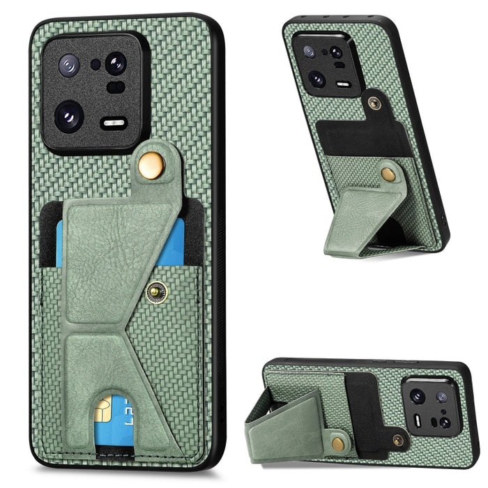 Caja del teléfono del titular de la tarjeta del tirón de la cartera de la fibra de carbono, For OPPO A57 4G, For Huawei nova Y90, For OPPO Reno9, For OPPO Reno9 Pro+, For Xiaomi Poco M5 4G, For Realme C30, For Xiaomi 13 Pro, For Xiaomi 13              ...