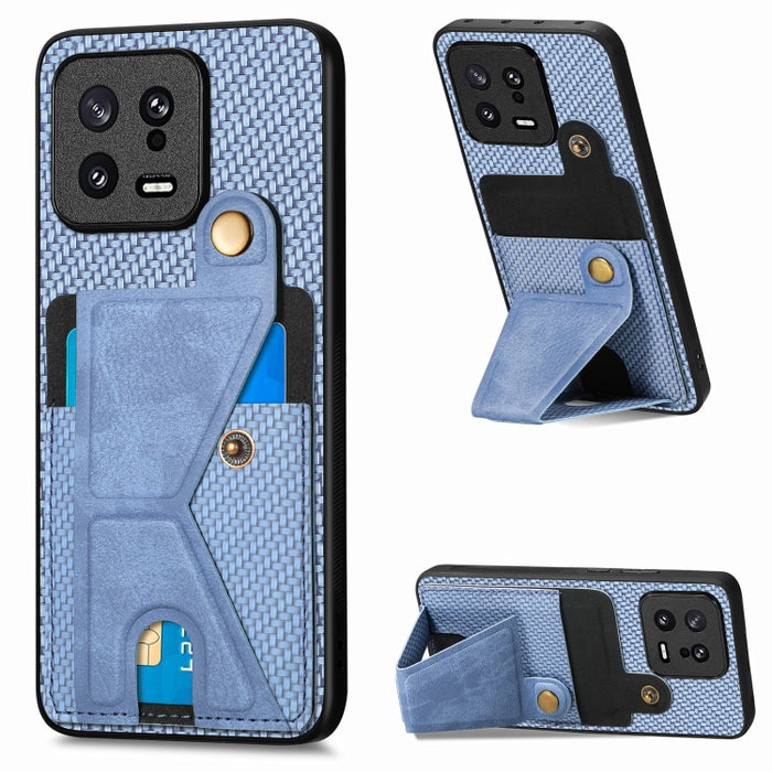 Caja del teléfono del titular de la tarjeta del tirón de la cartera de la fibra de carbono, For OPPO A57 4G, For Huawei nova Y90, For OPPO Reno9, For OPPO Reno9 Pro+, For Xiaomi Poco M5 4G, For Realme C30, For Xiaomi 13 Pro, For Xiaomi 13              ...
